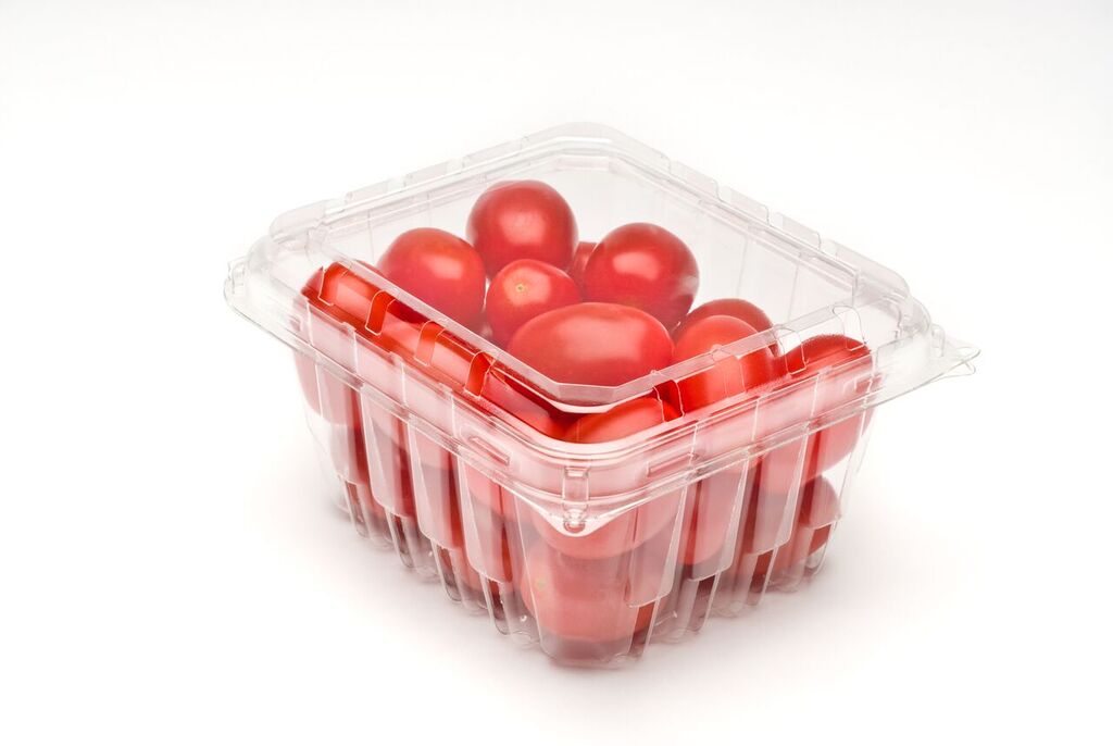 1 Pint Vented Hinged Plastic Grape, Tomato containers - 480/Case